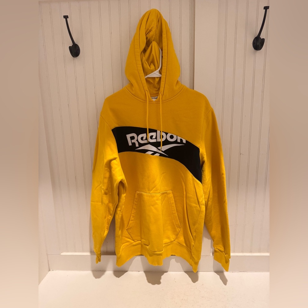 Mens Reebok Classics Vector Hoodie Yellow with Black Accents XL